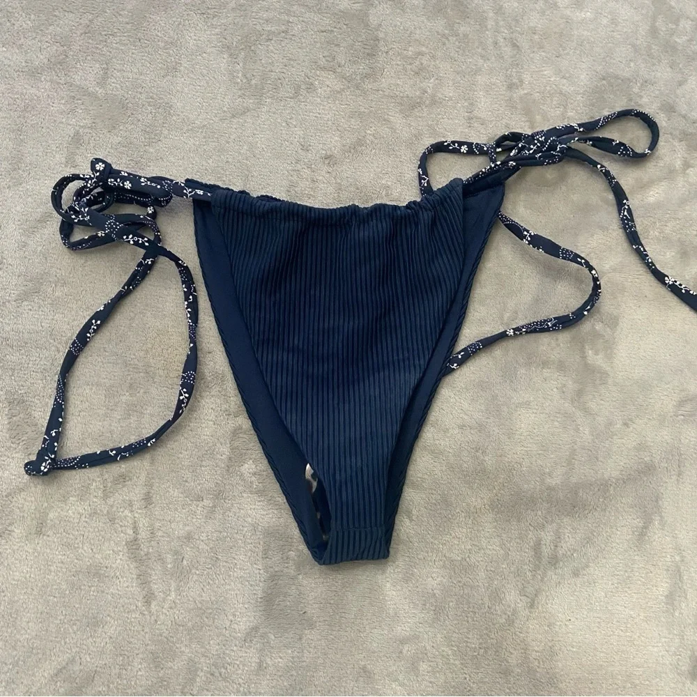 New! Frankie’s Bikini’s Tia ribbed thong string bikini bottom 24127